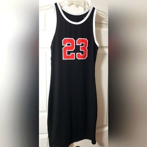 Black Sleeveless Dress with Red Number 23